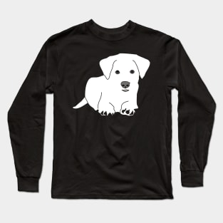 Cute Dog Line Art Drawing Long Sleeve T-Shirt